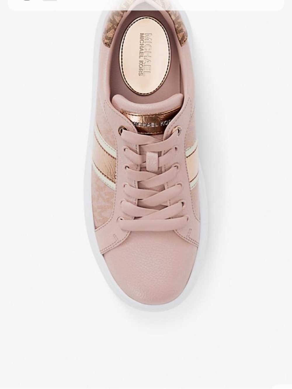 Micheal kors Romey platform sneakers pink Rose gold Logo women’s size 7
